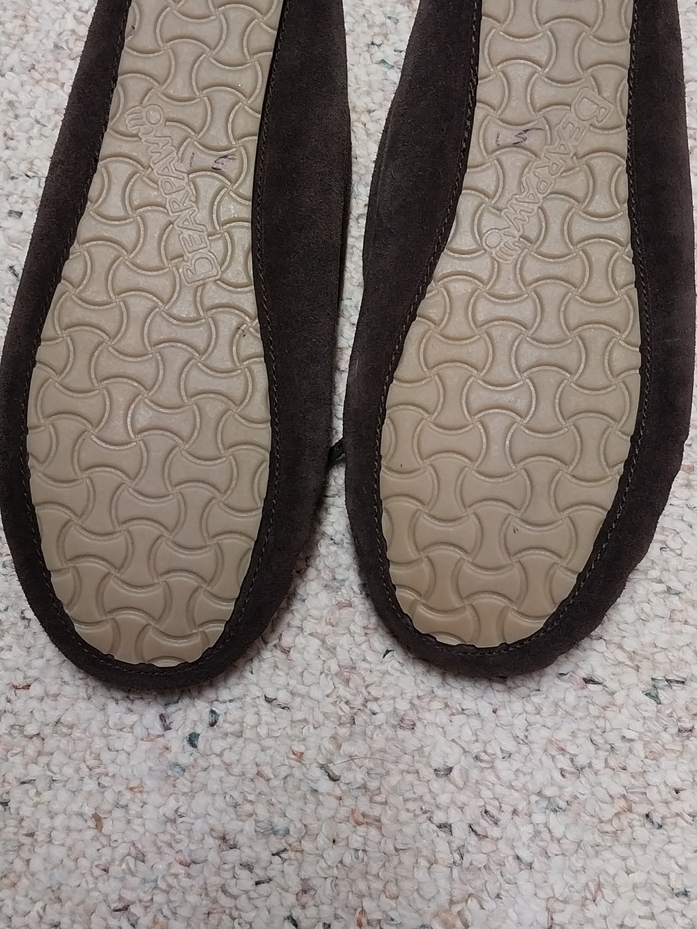 Bear Paw Cozy Dark Brown Suede Moccasin Slippers - Picture 2 of 6